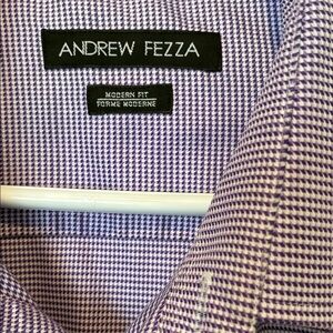 Andrew Fezza Men's Lavender and white Dress Shirt. B9